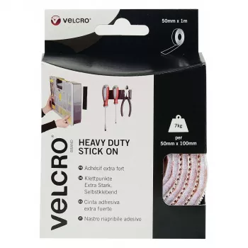 VELCRO Brand fita adesiva de velcro resistente, branco, 50mm x 1m