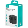 USAMS Adaptador de viagem CC310 70W 3xUSB-C US/AU/EU/UK preto