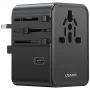 USAMS Adaptador de viagem CC310 70W 3xUSB-C US/AU/EU/UK preto