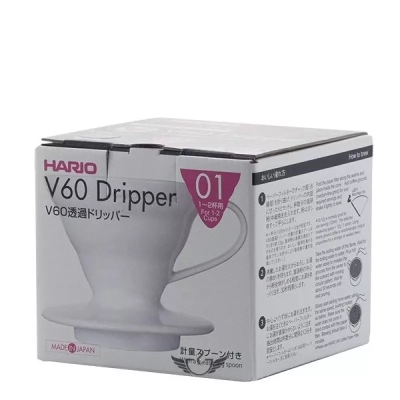 Hario Dripper de cerâmica V60-01 branco