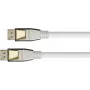 GOOD CONNECTIONS PREMIUM Cabo DisplayPort 2.0, 54 Gbit/s, UHBR 13.5, 4K @240Hz / 8K @60Hz, fichas em metal maciço, cobre, 2m branco