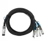 BlueOptics Intel XXV4DACBL1M Compatível BlueLAN Cabo breakout Direct Attach passivo 100GBASE-CR4 QSFP28 para 4x25GBASE-CR SFP28, 1m, AWG26