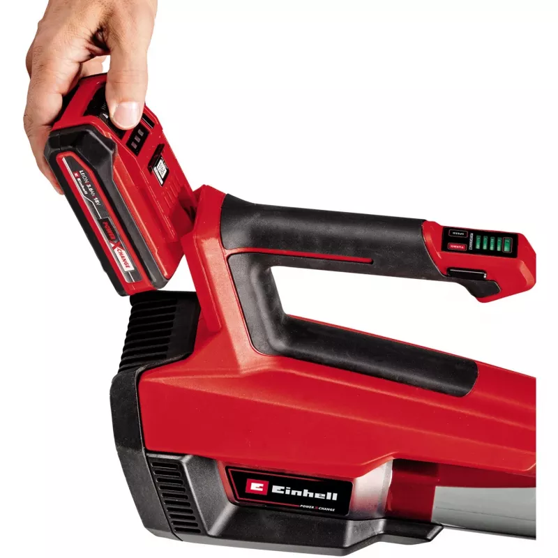 Einhell GP-LB 18/200 Soprador de folhas a bateria 200 km/h, motor sem escovas, Power X-Change, preto/vermelho/prateado