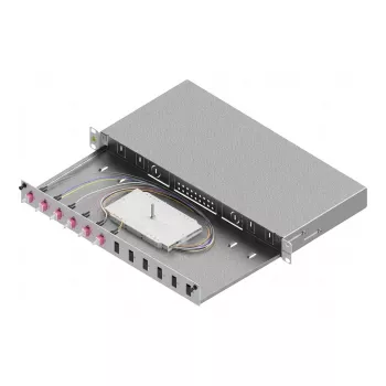 ZVK Easylan Basic LSB1A224 Caixa de fusão de fibra ótica 1U 6x LC-Duplex OM4