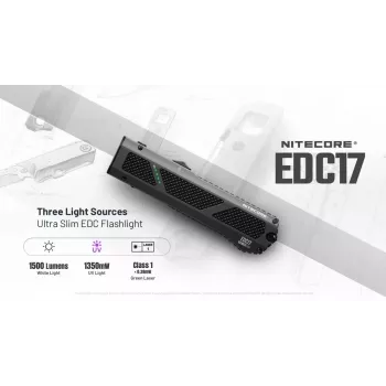 Nitecore EDC17 Lanterna 1500 lúmenes USB-C recarregável com ponteiro laser Class 1