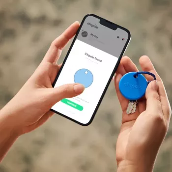 Chipolo POP Bluetooth Tracker com bateria substituível para iOS e Android, azul
