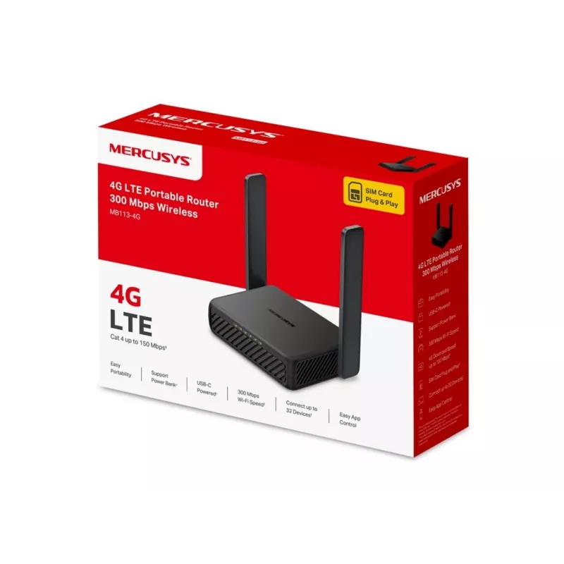 Router portátil Mercusys MB113-4G Wireless 4G LTE 300Mbps