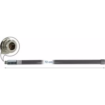 Antena Delock LPWAN 433 + 868 MHz conector fêmea N 2 dBi 72 cm omnidirecional exterior cinzenta