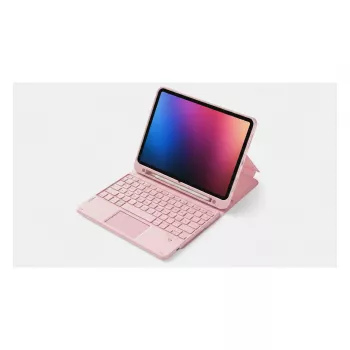 Capa com teclado Bluetooth Inateck KB002 rosa para iPad 11