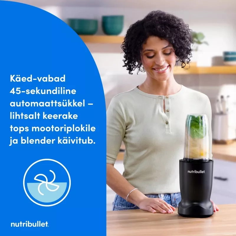 Liquidificadora Nutribullet NBT1006MB Turbo 1000 W, preto mate