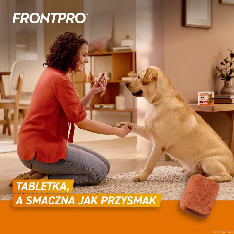 Comprimidos antipulgas e carraças FRONTPRO para cães (25-50 kg) - 3x 136 mg afoxolaner comprimidos mastigáveis