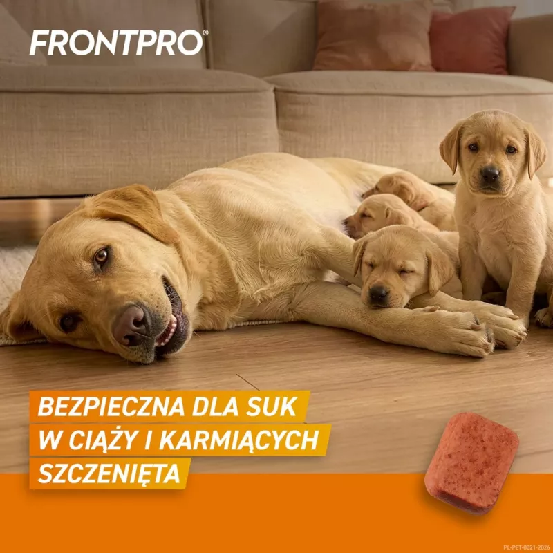 Comprimidos antipulgas e carraças FRONTPRO para cães (25-50 kg) - 3x 136 mg afoxolaner comprimidos mastigáveis