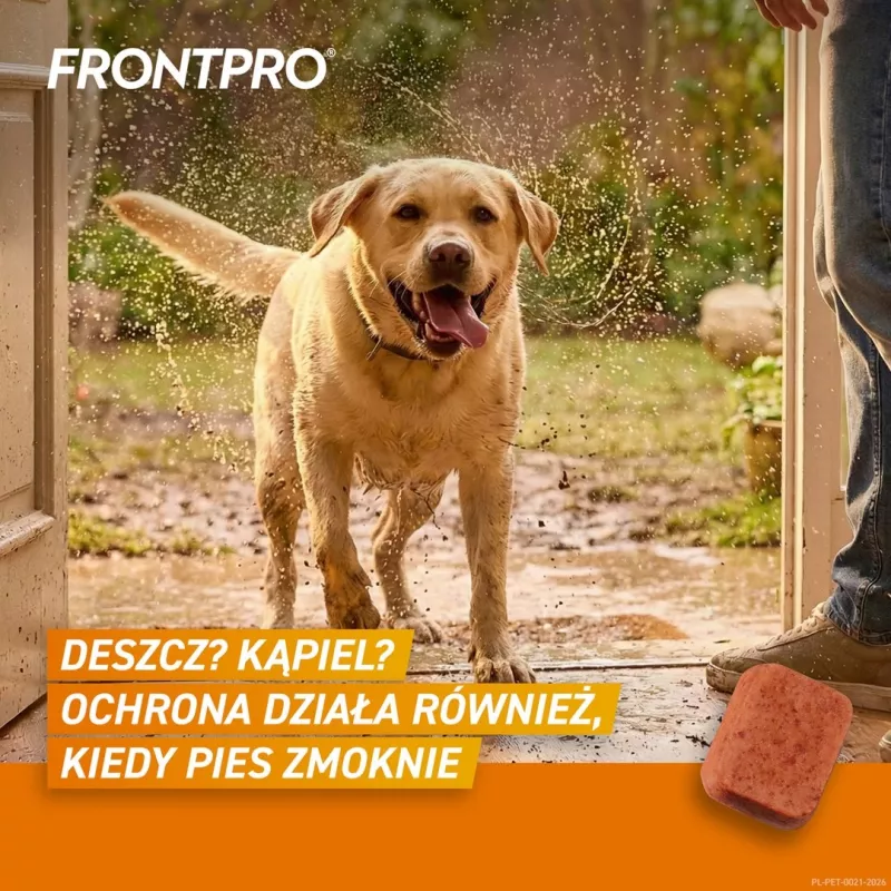 Comprimidos antipulgas e carraças FRONTPRO para cães (25-50 kg) - 3x 136 mg afoxolaner comprimidos mastigáveis