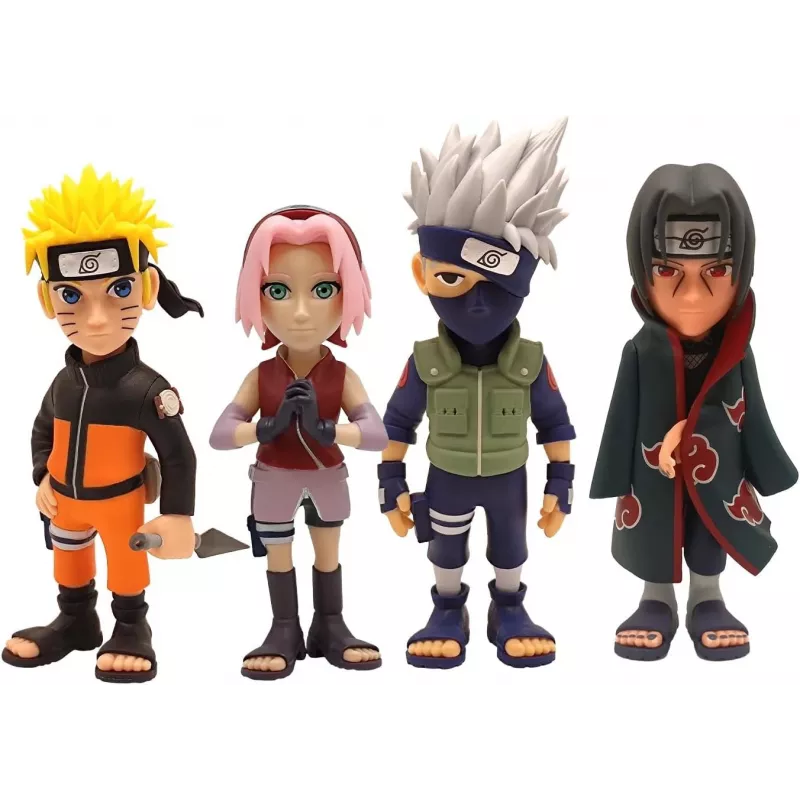 Conjunto MINIX Naruto Shippuden com 4 figuras de coleção 7 cm