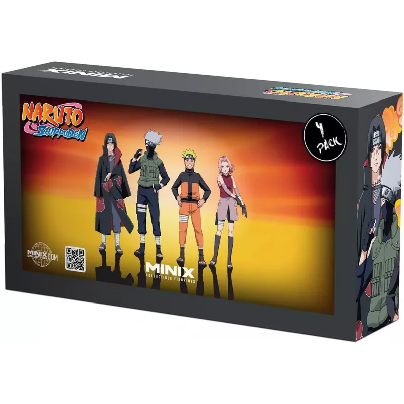 Conjunto MINIX Naruto Shippuden com 4 figuras de coleção 7 cm