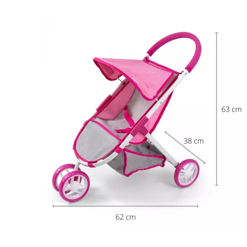 MILLY MALLY carrinho de bonecas Susie Prestige – rosa/cinzento/branco