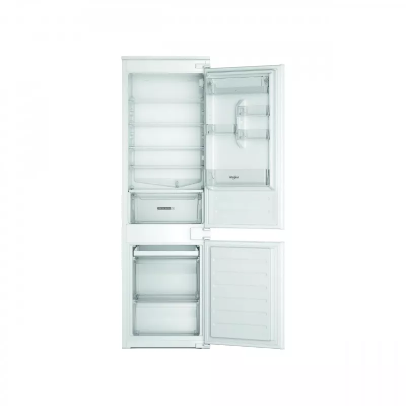 Combinado de encastrar frigorífico-congelador Whirlpool WHC18D071A1 com 6th Sense Technology, capacidade total 250 L, classe energética D, branco
