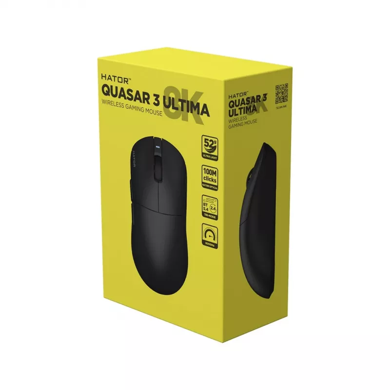 Rato Gaming sem fios Hator Quasar 3 Ultima 8K preto