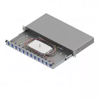 Caixa de fusão de fibra ótica ZVK EasyLan LWL Spleißgehäuse Basic SB0012571HE 12x LC-Duplex Standard OS2 extraível - fibra ótica - conector LC-Duplex