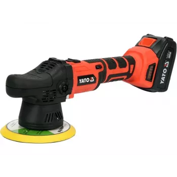 Máquina de polir automóvel Yato YT-82920 5000 rpm 1200W politriz rotativa com velocidade variável, arranque suave, disco de 180 mm, cabo de 5 m