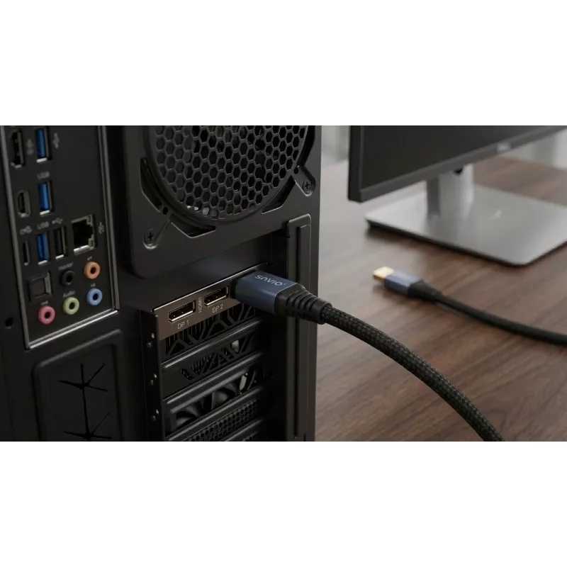Cabo DisplayPort 2.1 SAVIO CL-209 1m preto