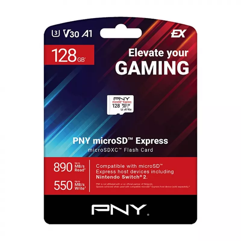 PNY 128GB microSDXC Express Card UHS-I U3 V30 A1 com adaptador SD