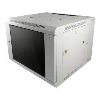 ALLNET Armário de parede 19 polegadas 12U 1 peça profundidade 450mm Cinzento claro Flat Pack Série SMA