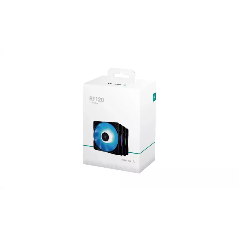 DeepCool RF120 Ventilador de caixa RGB PWM 120mm 3 em 1 (Preto, pack de 3)