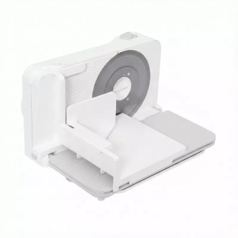 SMAPP 393.5 Máquina de cortar fiambre elétrica, dobrável, 150 W, lâmina de aço inoxidável, Branco