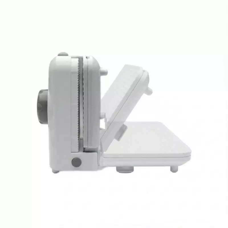 SMAPP 393.5 Máquina de cortar fiambre elétrica, dobrável, 150 W, lâmina de aço inoxidável, Branco