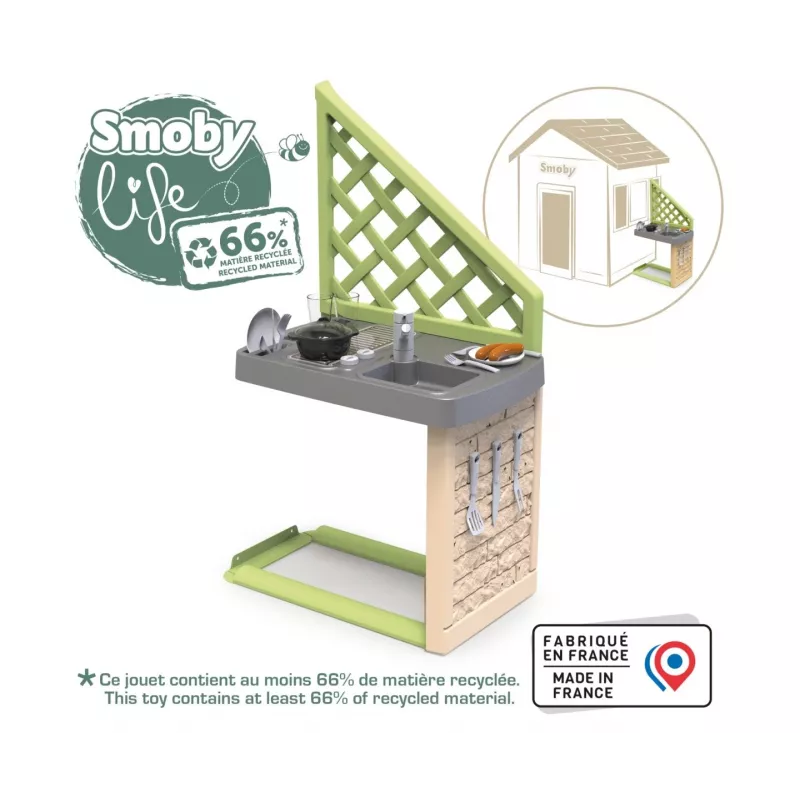 Smoby Life Summer Kitchen Grill com acessórios