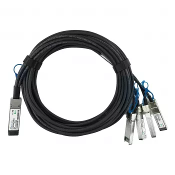 BlueOptics Intel XXV4DACBL3M compatível BlueLAN cabo breakout passivo Direct Attach 100GBASE-CR4 QSFP28 para 4x25GBASE-CR SFP28, 3m, AWG26