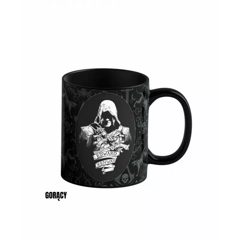 Caneca com revelação por calor Good Loot Assassin's Creed Black Flag Resynced - Edward Kenway 480 ml preto