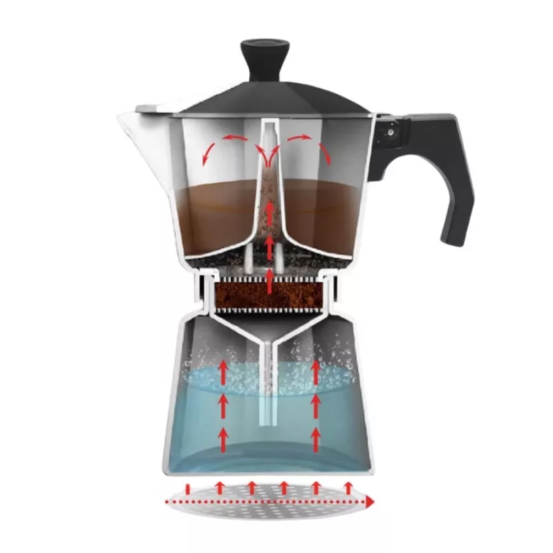 Maestro Granite MR-1667-9 Cafeteira expresso para fogão 450ml 9 chávenas