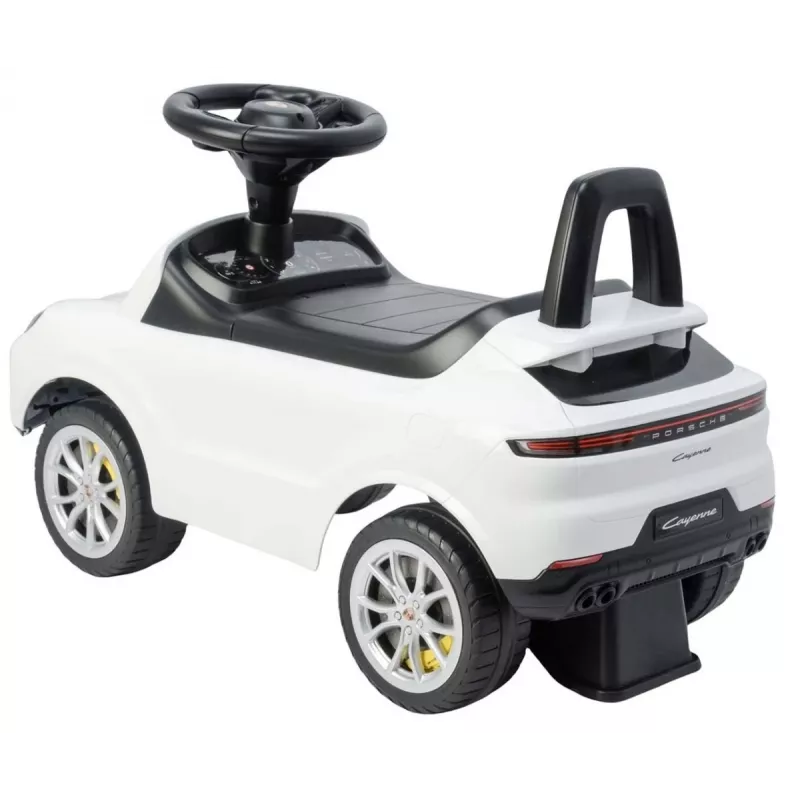 MILLY MALLY Veículo infantil Porsche Cayenne S branco - Carro elétrico para criança com bateria 12V, comando, luzes LED