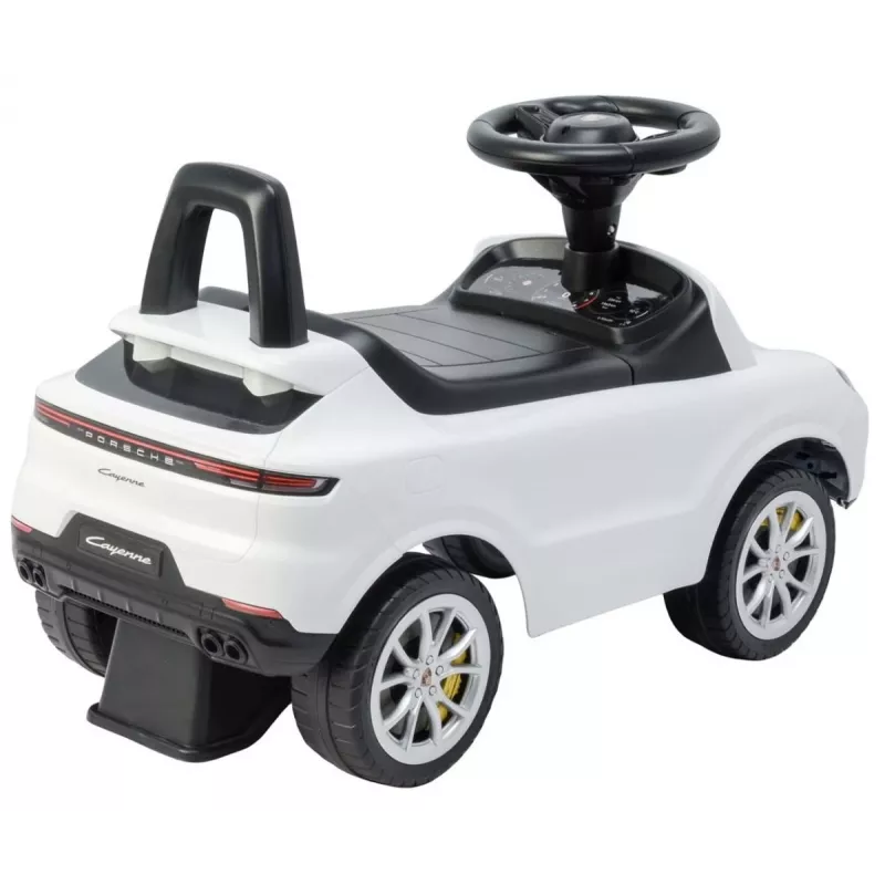 MILLY MALLY Veículo infantil Porsche Cayenne S branco - Carro elétrico para criança com bateria 12V, comando, luzes LED