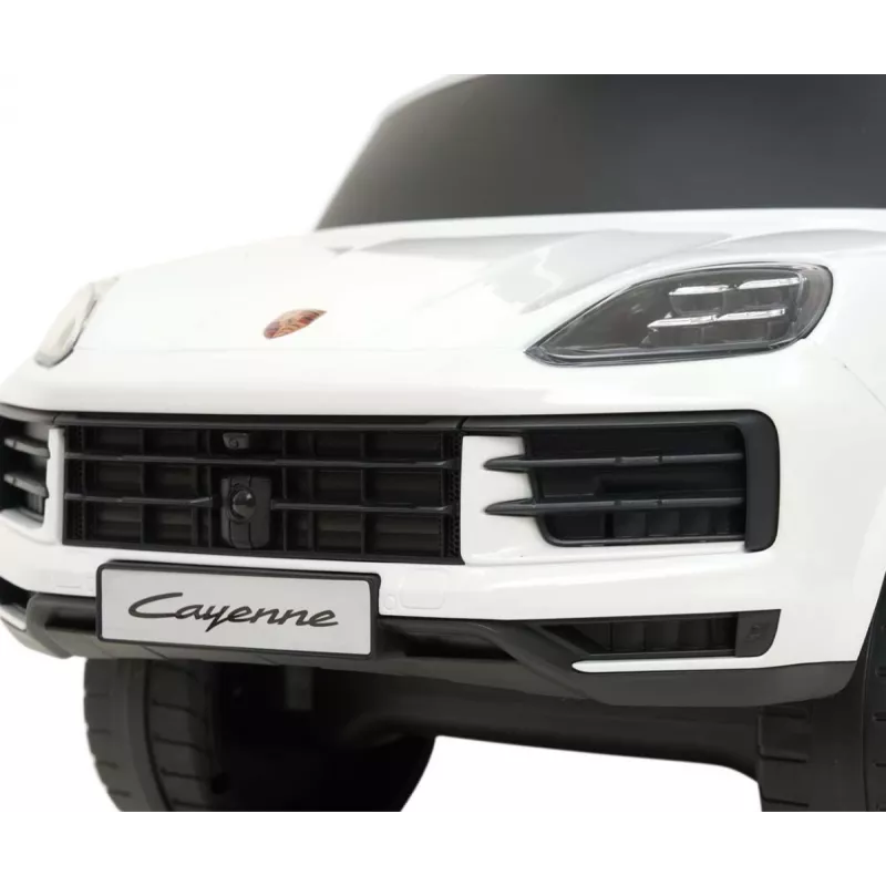 MILLY MALLY Veículo infantil Porsche Cayenne S branco - Carro elétrico para criança com bateria 12V, comando, luzes LED