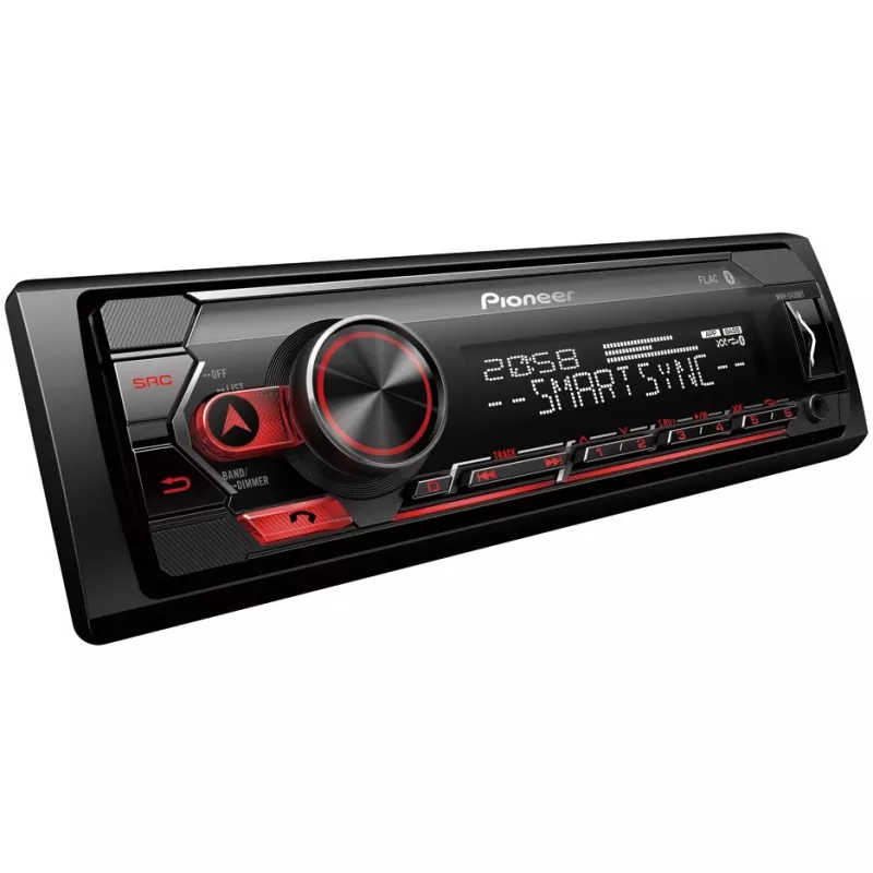 Pioneer MVH-S420BT Autorrádio 1-DIN Bluetooth com RDS, chassis curto