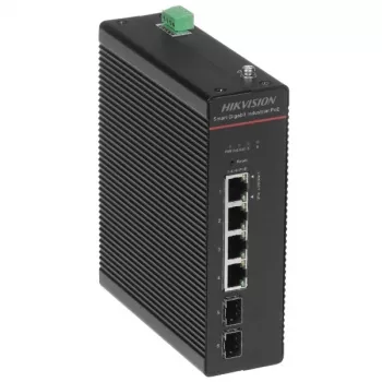 Hikvision DS-3T1506HP-SI-4P2F(O-STD)/NO POWER UNIT - Switch Gigabit PoE++ não gerido - 4 portas PoE+ + 2 uplinks SFP - orçamento 60W