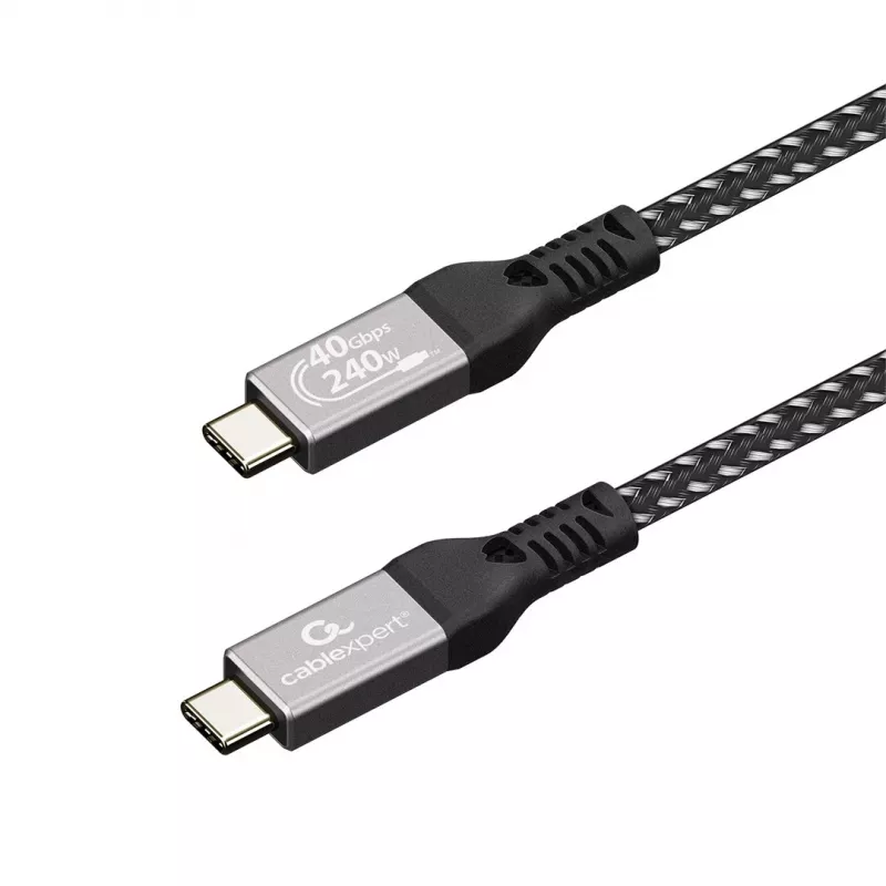 Cabo premium USB4 Type-C de carregamento e dados Gembird CCBP-USB4-CMCM240-0.3M, 40 Gbit/s, 240 W, 0,3 m