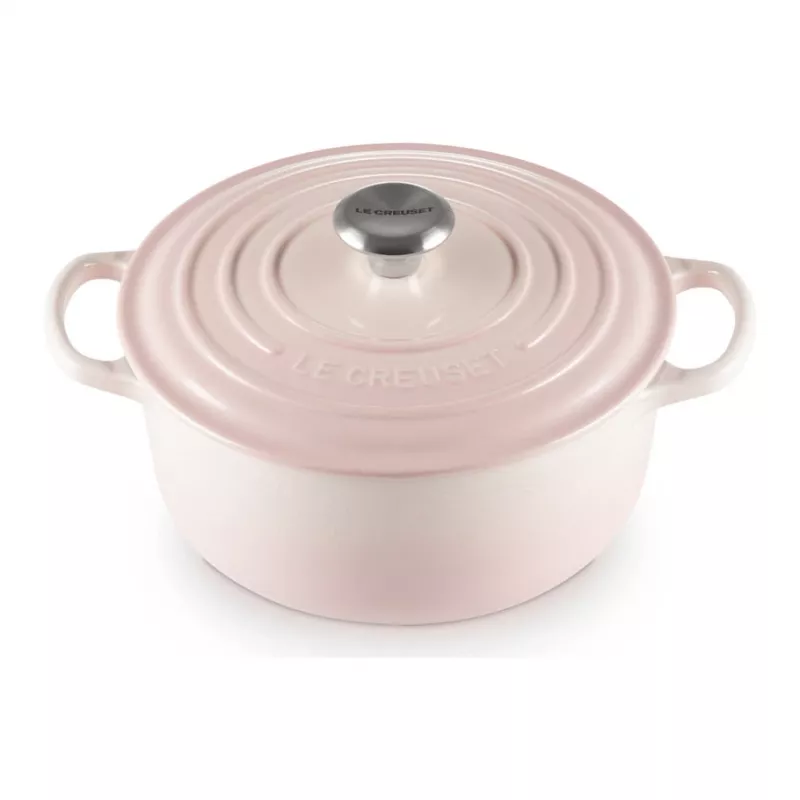 Panela redonda de ferro fundido Le Creuset Signature 20 cm Shell Pink