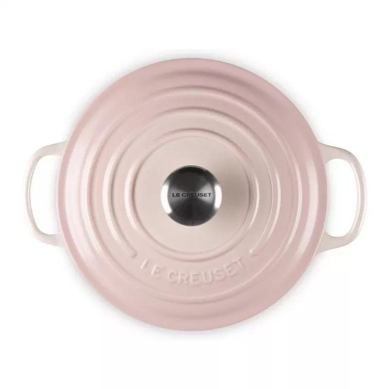 Panela redonda de ferro fundido Le Creuset Signature 20 cm Shell Pink