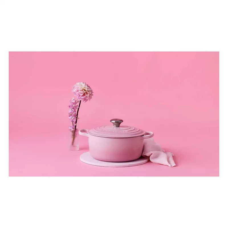 Panela redonda de ferro fundido Le Creuset Signature 20 cm Shell Pink