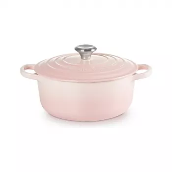 Panela redonda de ferro fundido Le Creuset Signature 20 cm Shell Pink