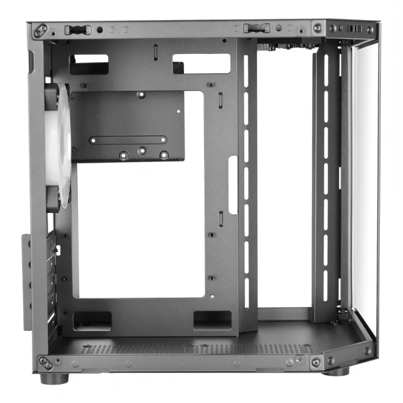 Caixa Mini Tower TACENS Mars Gaming MC-3TLITE preta com vidro temperado FRGB