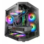 Caixa Mini Tower TACENS Mars Gaming MC-3TLITE preta com vidro temperado FRGB