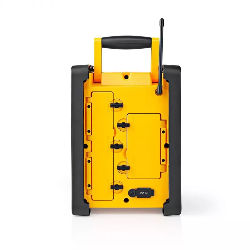 Rádio FM Nedis RDFM3100YW - rádio FM portátil com Bluetooth e AUX, IPX5, amarelo