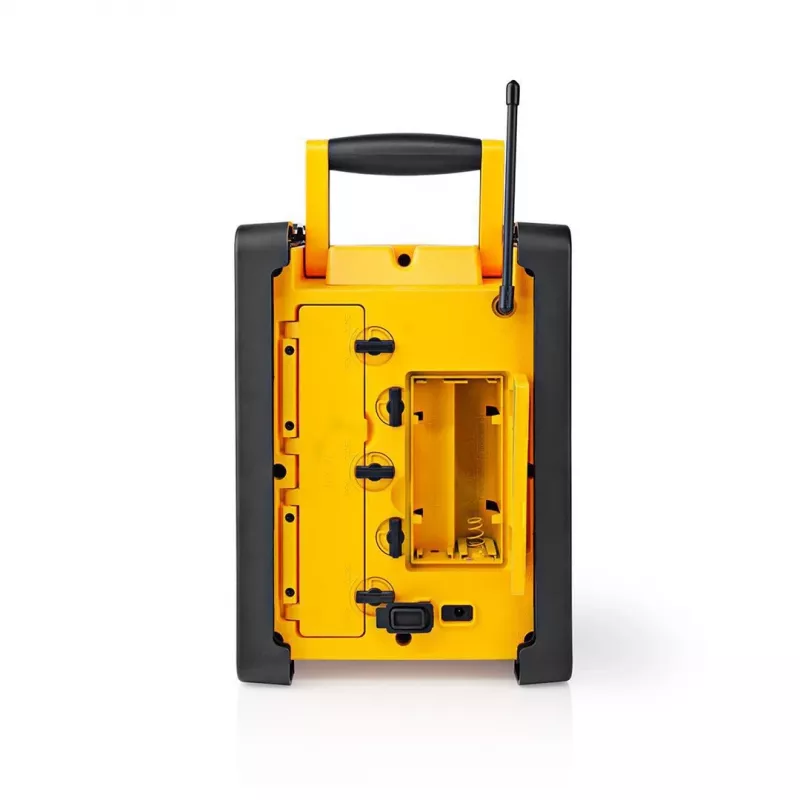 Rádio FM Nedis RDFM3100YW - rádio FM portátil com Bluetooth e AUX, IPX5, amarelo