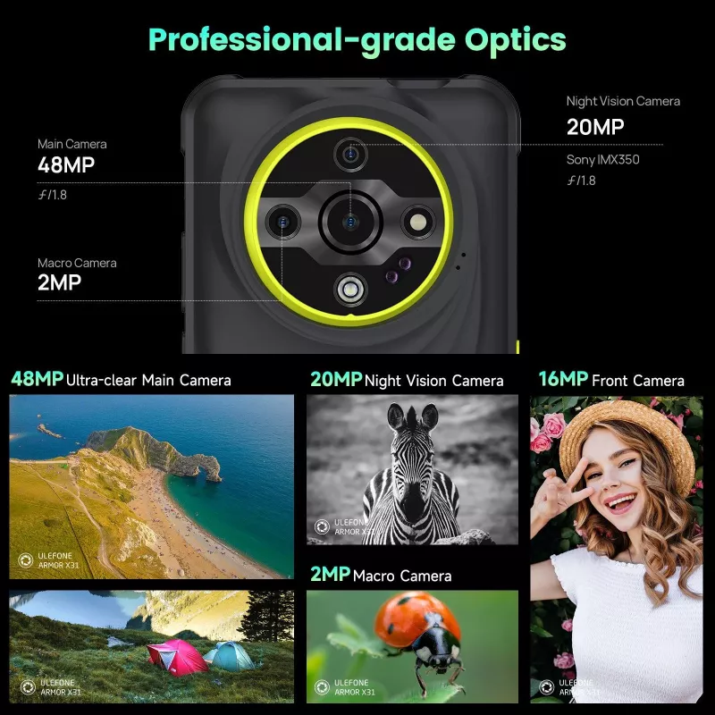 ULEFONE Armor X31 6GB/128GB Verde Smartphone robusto 5,45 polegadas HD+ IP68/IP69K