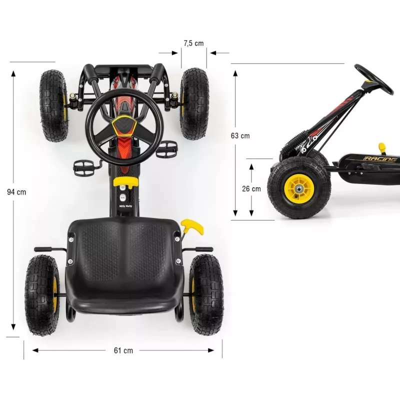 Kart a pedais Milly Mally Thor, preto
